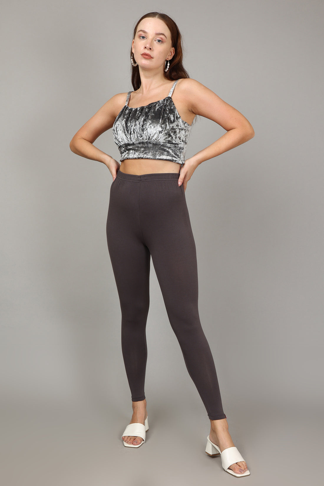 COTTON ANKLE LEGGINGS - ELEPHANT