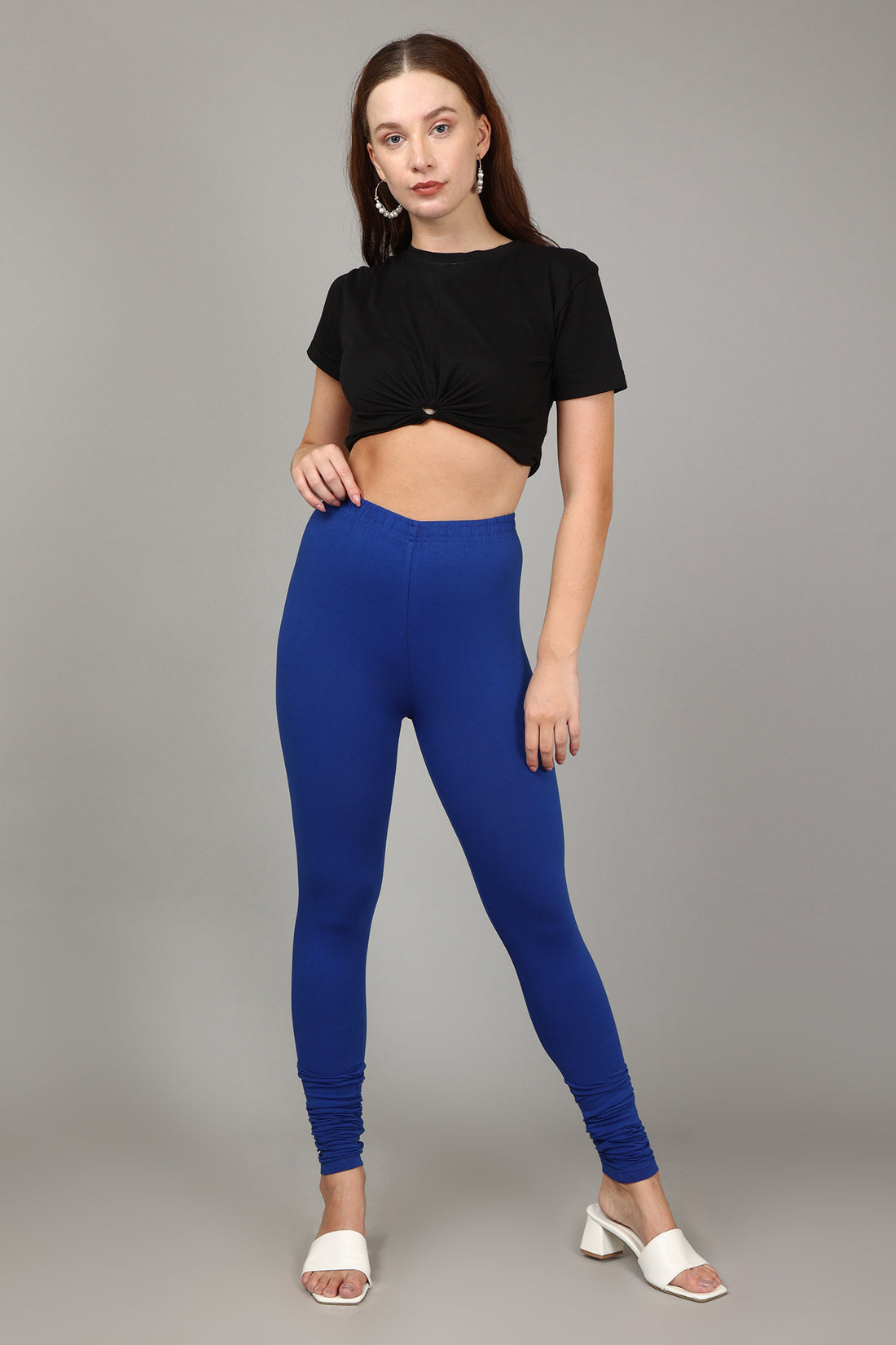 COTTON CHURIDAR LEGGINGS - ROYAL BLUE