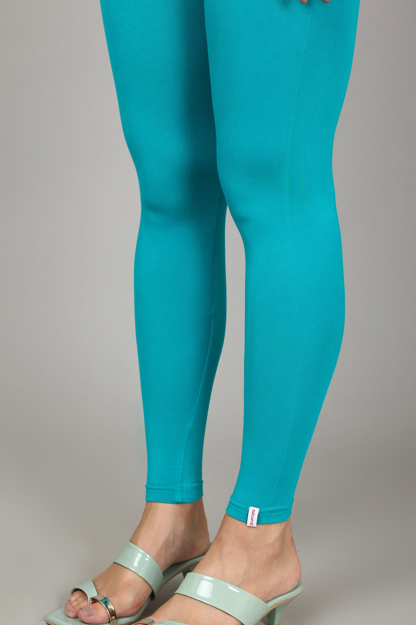 Cotton Ankle Leggings - Sea Green - New In - Fabrika16