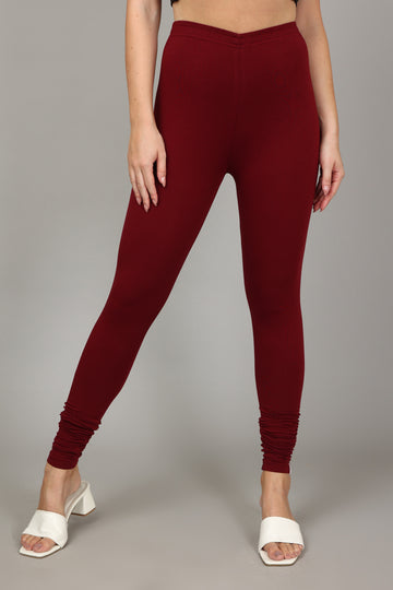 Solid Jv Wears Meroon Colour Stretch Cotton Elastane Leggings at Rs 388 in  Tiruppur