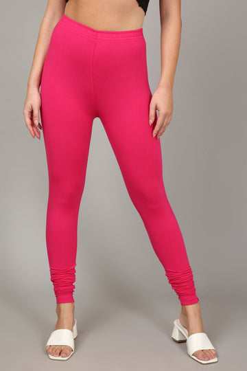 VISCOSE CHURIDAR LEGGINGS - RANI PINK