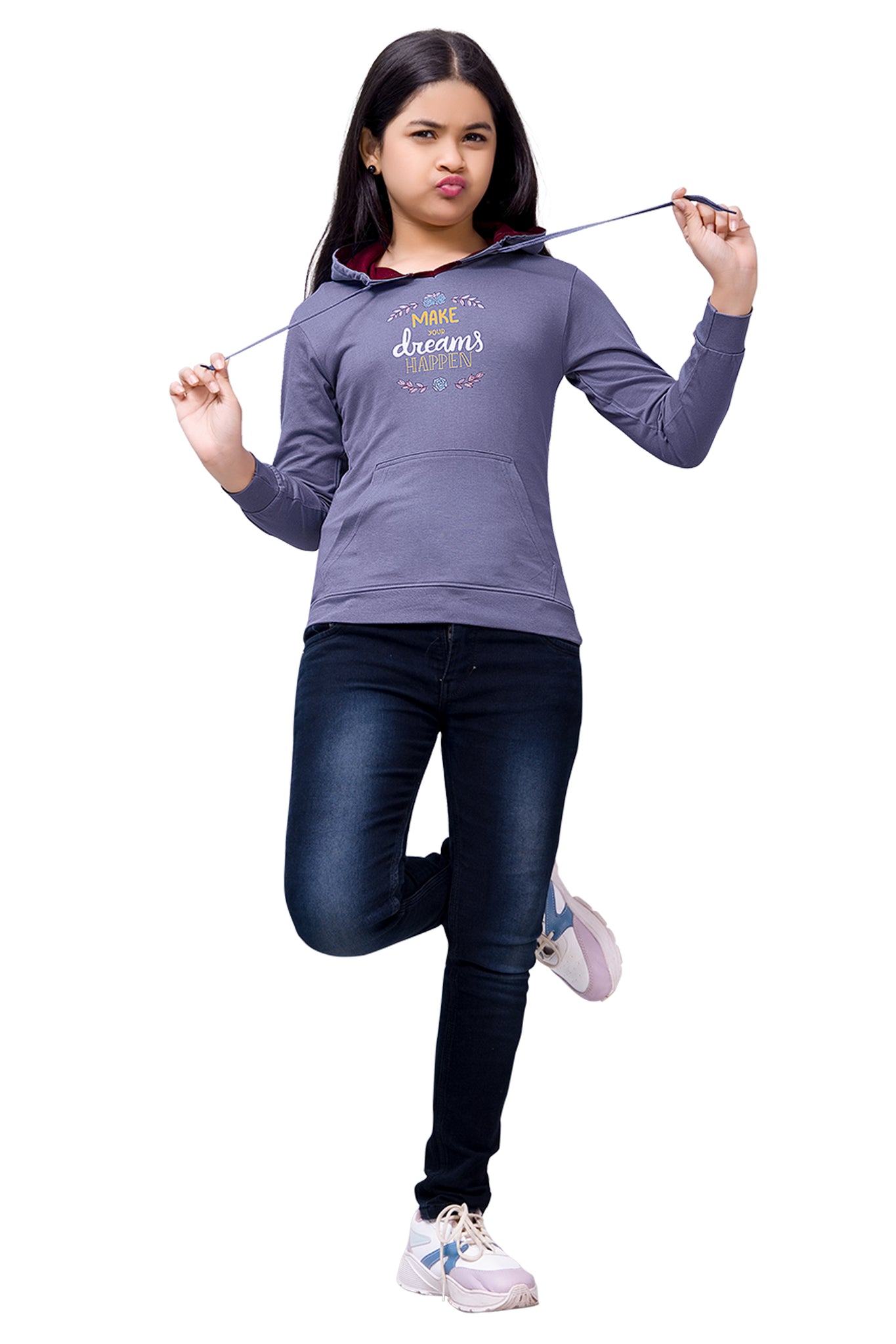 Girls Hood Neck Full Sleeve Tees - Lissy