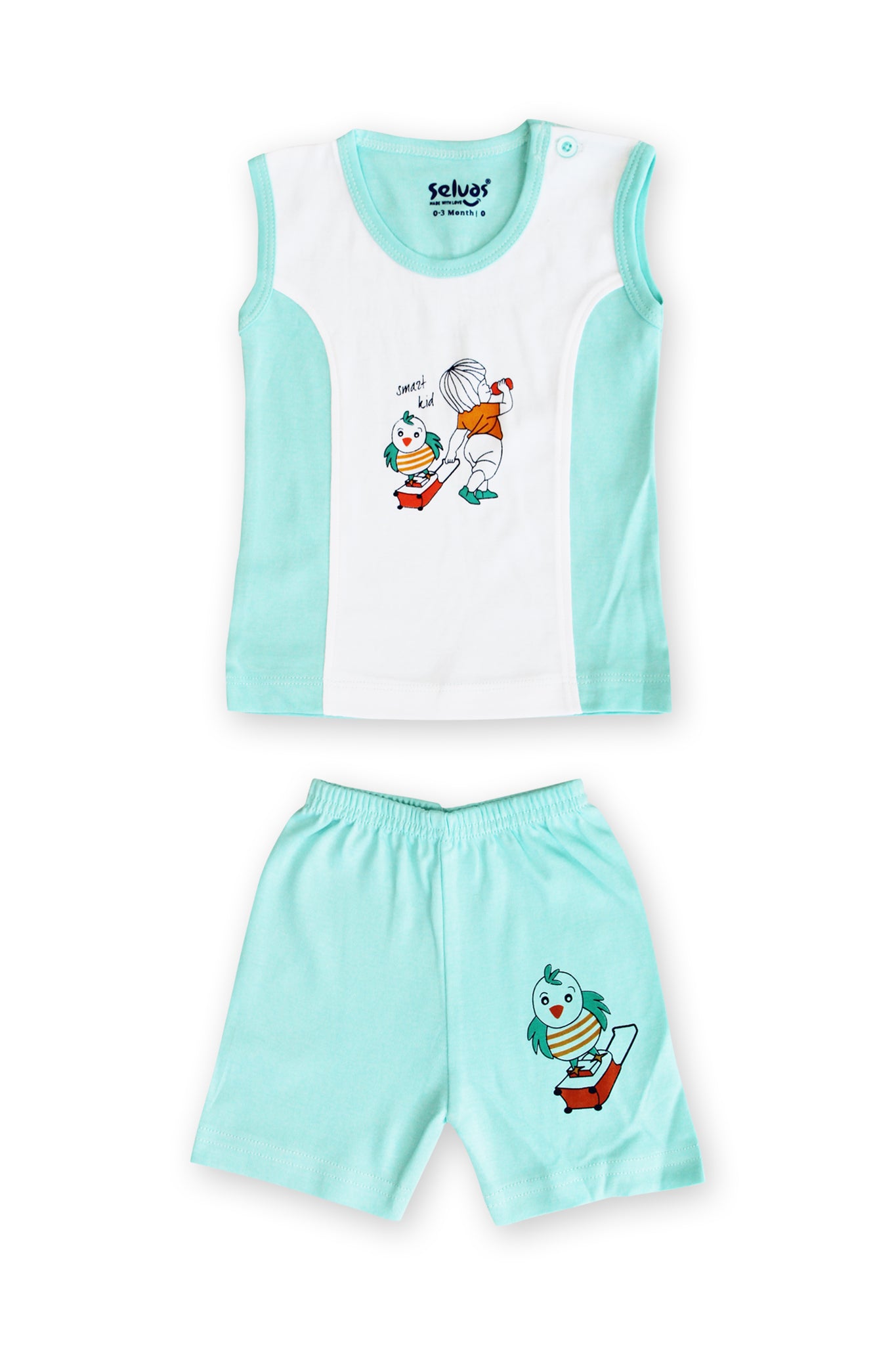 Selvas Infants Unisex Sleeveless cut & sew top with shorts - 123