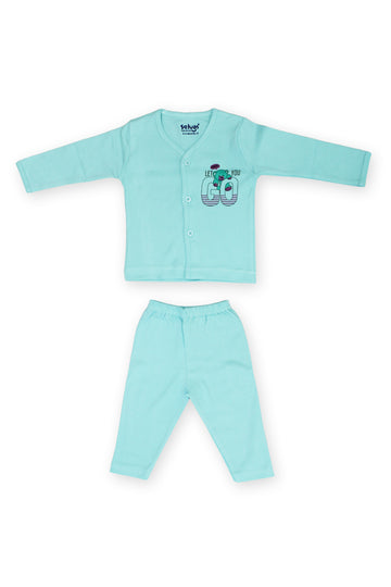 Selvas Infants Unisex front open full sleeve top with pant - 177