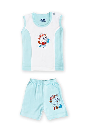 Selvas Infants Unisex Sleeveless cut & sew top with shorts - 123