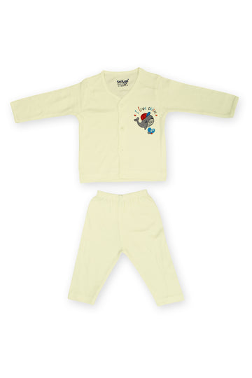 Selvas Infants Unisex front open full sleeve top with pant - 177