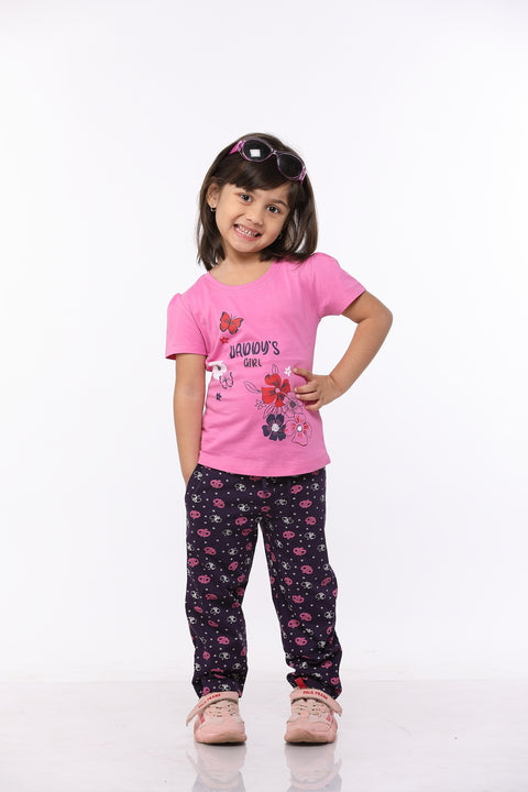 Selvas Girls Round Neck With Aop 3/4  Pant - Sweety