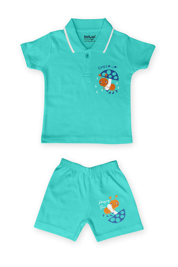 Selvas Infants Unisex Half Sleeve Collar Top With Shorts 910