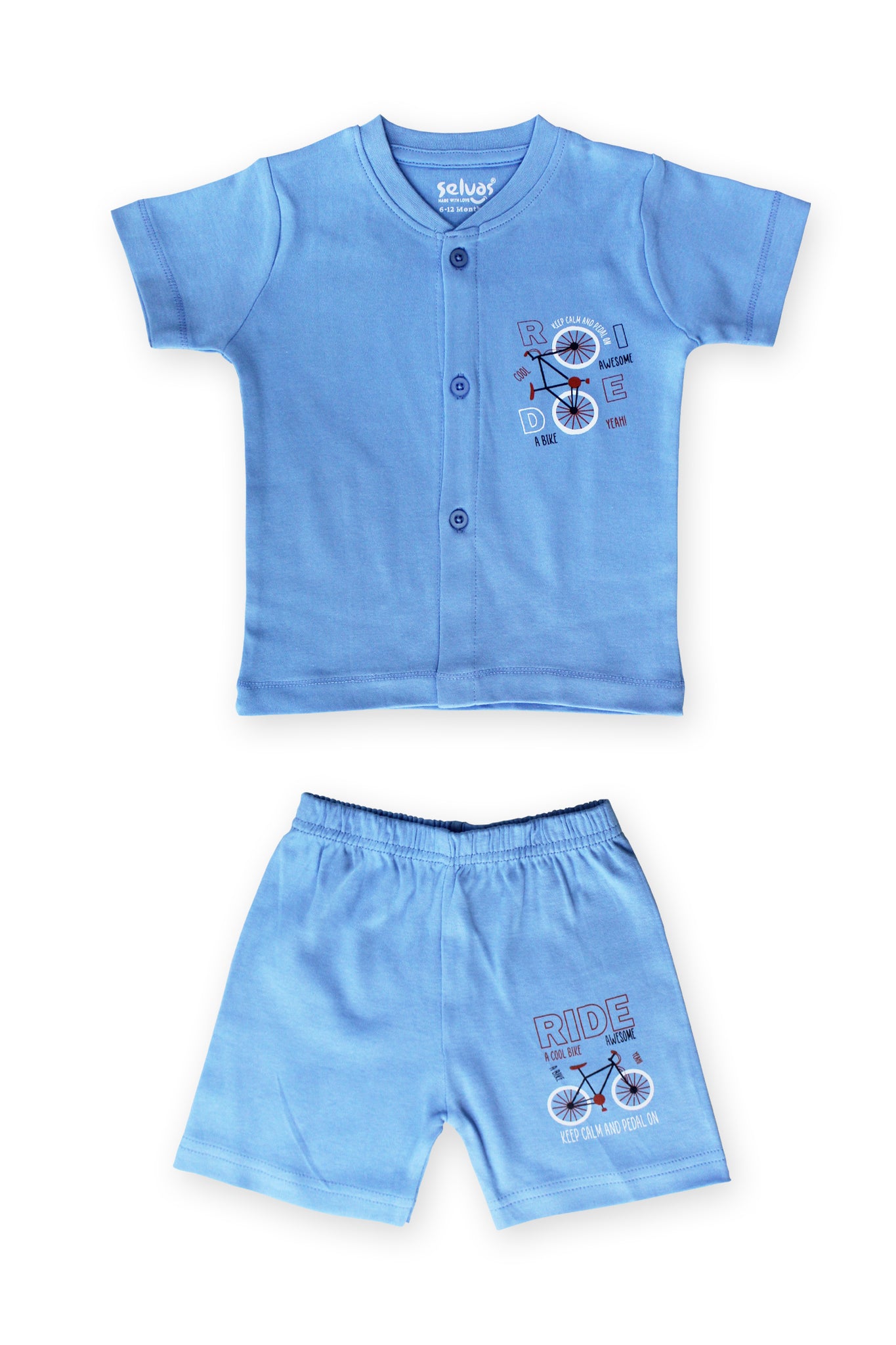 Selvas Infants Unisex Half Sleeve Front Open Top With Shorts 5005