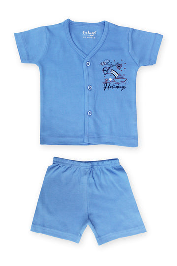 Selvas Infants Unisex front open half sleeve top with shorts - 124