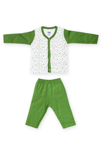 Selvas Infants Unisex front open full sleeve top with pant - 229