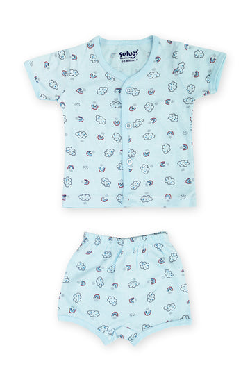 Selvas Infants Unisex front open half sleeve top with shorts - 224